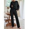 MEROKEETY Womens Pajama Sets 2026 Fall Lounge Sweater Set Cute Fuzzy Fleece 2 Piece Long Sleeve Cozy Winter Pj Outfits(Black)