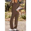 MEROKEETY Womens Pajama Sets 2026 Fall Lounge Sweater Set Cute Fuzzy Fleece 2 Piece Long Sleeve Cozy Winter Pj Outfits(Coffee)