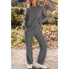 MEROKEETY Womens Pajama Sets 2026 Fall Lounge Sweater Set Cute Fuzzy Fleece 2 Piece Long Sleeve Cozy Winter Pj Outfits(Darkgrey)