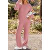 MEROKEETY Womens Pajama Sets 2026 Fall Lounge Sweater Set Cute Fuzzy Fleece 2 Piece Long Sleeve Cozy Winter Pj Outfits(Darkpink)