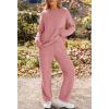 MEROKEETY Womens Pajama Sets 2026 Fall Lounge Sweater Set Cute Fuzzy Fleece 2 Piece Long Sleeve Cozy Winter Pj Outfits(Darkpink)