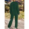 MEROKEETY Womens Pajama Sets 2026 Fall Lounge Sweater Set Cute Fuzzy Fleece 2 Piece Long Sleeve Cozy Winter Pj Outfits(Green)