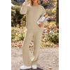 MEROKEETY Womens Pajama Sets 2026 Fall Lounge Sweater Set Cute Fuzzy Fleece 2 Piece Long Sleeve Cozy Winter Pj Outfits(Khaki)