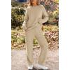 MEROKEETY Womens Pajama Sets 2026 Fall Lounge Sweater Set Cute Fuzzy Fleece 2 Piece Long Sleeve Cozy Winter Pj Outfits(Khaki)