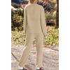 MEROKEETY Womens Pajama Sets 2026 Fall Lounge Sweater Set Cute Fuzzy Fleece 2 Piece Long Sleeve Cozy Winter Pj Outfits(Khaki)