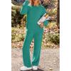 MEROKEETY Womens Pajama Sets 2026 Fall Lounge Sweater Set Cute Fuzzy Fleece 2 Piece Long Sleeve Cozy Winter Pj Outfits(Lakegreen)