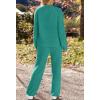 MEROKEETY Womens Pajama Sets 2026 Fall Lounge Sweater Set Cute Fuzzy Fleece 2 Piece Long Sleeve Cozy Winter Pj Outfits(Lakegreen)