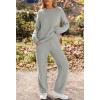 MEROKEETY Womens Pajama Sets 2026 Fall Lounge Sweater Set Cute Fuzzy Fleece 2 Piece Long Sleeve Cozy Winter Pj Outfits(Lightgrey)