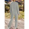 MEROKEETY Womens Pajama Sets 2026 Fall Lounge Sweater Set Cute Fuzzy Fleece 2 Piece Long Sleeve Cozy Winter Pj Outfits(Lightgrey)