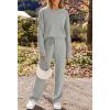 MEROKEETY Womens Pajama Sets 2026 Fall Lounge Sweater Set Cute Fuzzy Fleece 2 Piece Long Sleeve Cozy Winter Pj Outfits(Lightgrey)