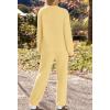 MEROKEETY Womens Pajama Sets 2026 Fall Lounge Sweater Set Cute Fuzzy Fleece 2 Piece Long Sleeve Cozy Winter Pj Outfits(Lightyellow)