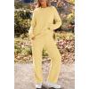 MEROKEETY Womens Pajama Sets 2026 Fall Lounge Sweater Set Cute Fuzzy Fleece 2 Piece Long Sleeve Cozy Winter Pj Outfits(Lightyellow)