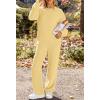 MEROKEETY Womens Pajama Sets 2026 Fall Lounge Sweater Set Cute Fuzzy Fleece 2 Piece Long Sleeve Cozy Winter Pj Outfits(Lightyellow)