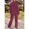 MEROKEETY Womens Pajama Sets 2026 Fall Lounge Sweater Set Cute Fuzzy Fleece 2 Piece Long Sleeve Cozy Winter Pj Outfits(Maroon)