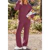 MEROKEETY Womens Pajama Sets 2026 Fall Lounge Sweater Set Cute Fuzzy Fleece 2 Piece Long Sleeve Cozy Winter Pj Outfits(Maroon)