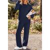 MEROKEETY Womens Pajama Sets 2026 Fall Lounge Sweater Set Cute Fuzzy Fleece 2 Piece Long Sleeve Cozy Winter Pj Outfits(Navy)