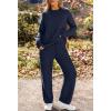 MEROKEETY Womens Pajama Sets 2026 Fall Lounge Sweater Set Cute Fuzzy Fleece 2 Piece Long Sleeve Cozy Winter Pj Outfits(Navy)