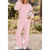 MEROKEETY Womens Pajama Sets 2026 Fall Lounge Sweater Set Cute Fuzzy Fleece 2 Piece Long Sleeve Cozy Winter Pj Outfits(Pink)