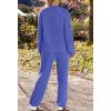 MEROKEETY Womens Pajama Sets 2026 Fall Lounge Sweater Set Cute Fuzzy Fleece 2 Piece Long Sleeve Cozy Winter Pj Outfits(Royal)