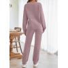MEROKEETY Womens Pajama Sets 2026 Fall Lounge Sweater Set Cute Fuzzy Fleece 2 Piece Long Sleeve Cozy Winter Pj Outfits(Taro)