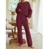 MEROKEETY Womens Pajama Sets 2026 Fall Lounge Sweater Set Cute Fuzzy Fleece 2 Piece Long Sleeve Cozy Winter Pj Outfits(Wine)