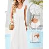 MEROKEETY Women’s Summer Boho Maxi Dress 2026 Ruched Beach Vacation Sundresses Sleeveless Loose Tank Dress(White)