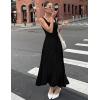 MEROKEETY Women’s Summer Casual Midi Dress 2026 Square Neck Sleeveless Pleated A Line Business Work Vacation Cocktail Dresses(Black)