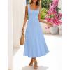 MEROKEETY Women’s Summer Casual Midi Dress 2026 Square Neck Sleeveless Pleated A Line Business Work Vacation Cocktail Dresses(Blue)