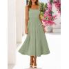 MEROKEETY Women’s Summer Casual Midi Dress 2026 Square Neck Sleeveless Pleated A Line Business Work Vacation Cocktail Dresses(Green)