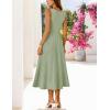 MEROKEETY Women’s Summer Casual Midi Dress 2026 Square Neck Sleeveless Pleated A Line Business Work Vacation Cocktail Dresses(Green)