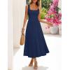 MEROKEETY Women’s Summer Casual Midi Dress 2026 Square Neck Sleeveless Pleated A Line Business Work Vacation Cocktail Dresses(Navy)