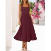 MEROKEETY Women’s Summer Casual Midi Dress 2026 Square Neck Sleeveless Pleated A Line Business Work Vacation Cocktail Dresses(Wine)