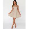 MEROKEETY Women’s Summer Halter Neck Mini Dress 2026 Sleeveless Cute Ruched Waist A-line Flowy Swing Party Short Dresses(Apricot)