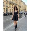 MEROKEETY Women’s Summer Halter Neck Mini Dress 2026 Sleeveless Cute Ruched Waist A-line Flowy Swing Party Short Dresses(Black)