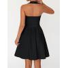 MEROKEETY Women’s Summer Halter Neck Mini Dress 2026 Sleeveless Cute Ruched Waist A-line Flowy Swing Party Short Dresses(Black)