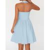 MEROKEETY Women’s Summer Halter Neck Mini Dress 2026 Sleeveless Cute Ruched Waist A-line Flowy Swing Party Short Dresses(Blue)
