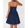 MEROKEETY Women’s Summer Halter Neck Mini Dress 2026 Sleeveless Cute Ruched Waist A-line Flowy Swing Party Short Dresses(Navy)