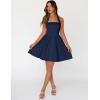 MEROKEETY Women’s Summer Halter Neck Mini Dress 2026 Sleeveless Cute Ruched Waist A-line Flowy Swing Party Short Dresses(Navy)