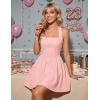 MEROKEETY Women’s Summer Halter Neck Mini Dress 2026 Sleeveless Cute Ruched Waist A-line Flowy Swing Party Short Dresses(Pink)