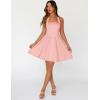 MEROKEETY Women’s Summer Halter Neck Mini Dress 2026 Sleeveless Cute Ruched Waist A-line Flowy Swing Party Short Dresses(Pink)