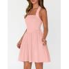 MEROKEETY Women’s Summer Halter Neck Mini Dress 2026 Sleeveless Cute Ruched Waist A-line Flowy Swing Party Short Dresses(Pink)