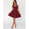 MEROKEETY Women’s Summer Halter Neck Mini Dress 2026 Sleeveless Cute Ruched Waist A-line Flowy Swing Party Short Dresses(Wine)