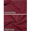 MEROKEETY Women’s Summer Mini Sundress Casual Waffle Knit Square Neck Drawstring Beach Tank Dresses(Wine)