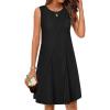 MEROKEETY Women’s 2025 Summer Sleeveless Sundress Casual Beach Vacation Crewneck Tank Mini Dress(Black)