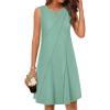 MEROKEETY Women’s 2025 Summer Sleeveless Sundress Casual Beach Vacation Crewneck Tank Mini Dress(Sage)