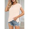 MEROKEETY Women’s 2026 Summer Cap Sleeve Tops Business Dressy Loose Basic T Shirts Blouse Fashion Outfits Trendy Clothes(Apricot)