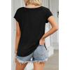 MEROKEETY Women’s 2026 Summer Cap Sleeve Tops Business Dressy Loose Basic T Shirts Blouse Fashion Outfits Trendy Clothes(Black)