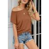 MEROKEETY Women’s 2026 Summer Cap Sleeve Tops Business Dressy Loose Basic T Shirts Blouse Fashion Outfits Trendy Clothes(Brown)