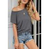 MEROKEETY Women’s 2026 Summer Cap Sleeve Tops Business Dressy Loose Basic T Shirts Blouse Fashion Outfits Trendy Clothes(Grey)