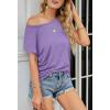 MEROKEETY Women’s 2026 Summer Cap Sleeve Tops Business Dressy Loose Basic T Shirts Blouse Fashion Outfits Trendy Clothes(Lavender)